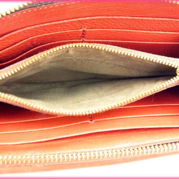 Chloe Wallet Purse Long Wallet Red Gold Woman Authentic Used - Picture 5 of 5